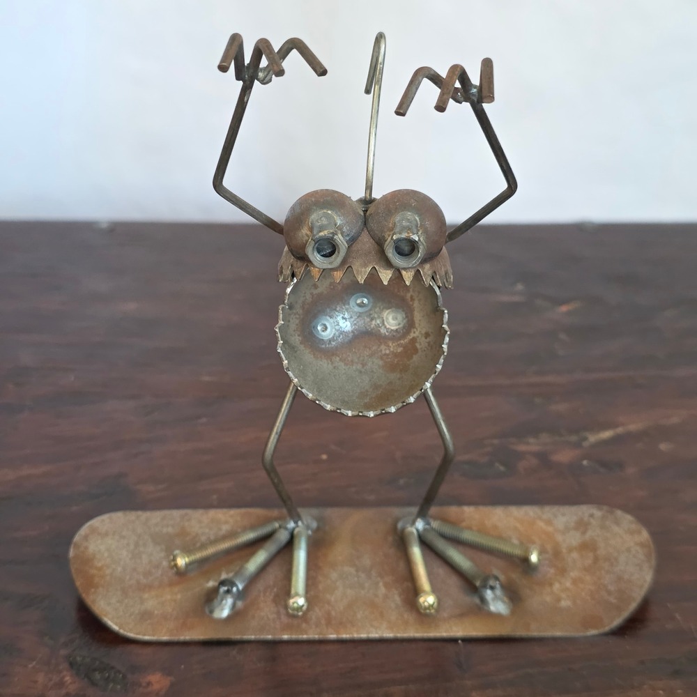 Scrap Metal Gnome Be Gone Snowboarder Indoor Outdoor Metal Art Sculpture